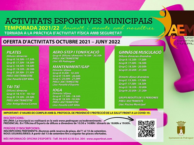 Oferta activitats esportives municipals temporada 20/21