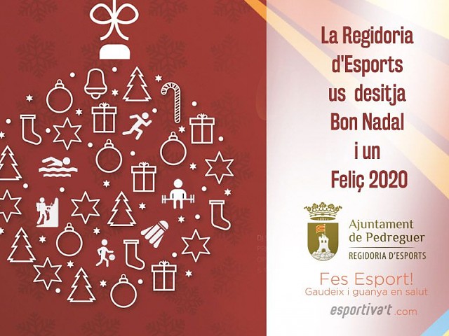 La Regidoria d'Esports de Pedreguer us desitja Bones Festes de Nadal!
