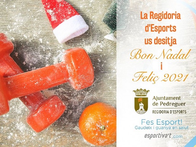 La Regidoria d'Esports de Pedreguer us desitja Bones Festes de Nadal!